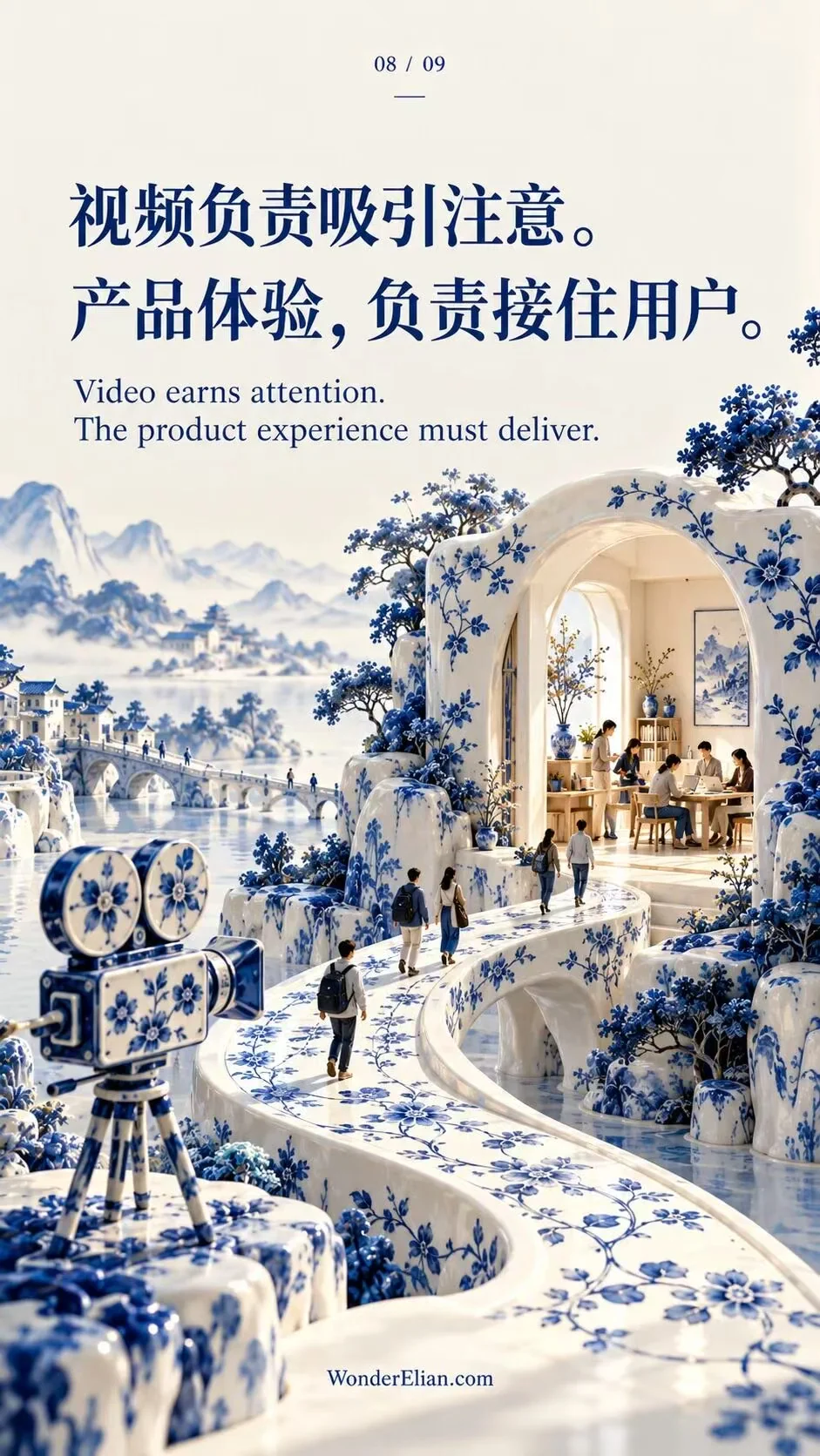 视频负责吸引注意。产品体验，负责接住用户。