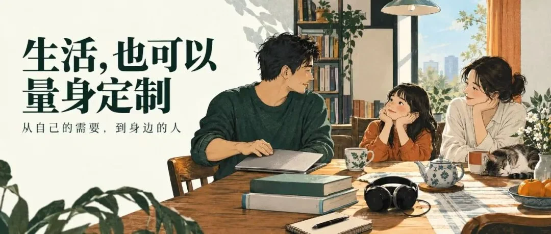 A life tailored to fit: from our own needs to the people around us. The original artwork contains Chinese text.